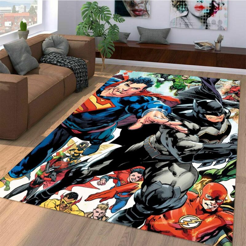 Superman Und Batman Mit Einem Anderen Charakter Teppich